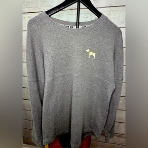 PINK Victoria's Secret Gray Top, Trendy Women’s Top, Lightweight Sweater, Chic